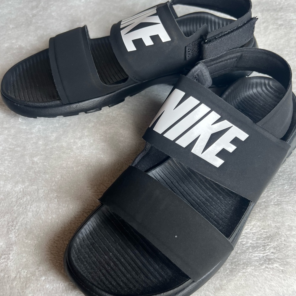 Nike Black Sandals with White Logo